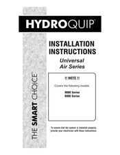 HydroQuip Universal Air Series Installation Instructions Manual