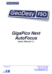GeoDesy FSO GigaPico Next AutoFocus User Manual