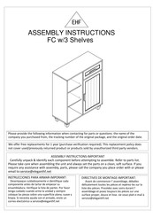 EHF FC w/3 Shelves Assembly Instructions Manual