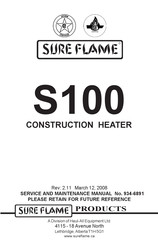 Haul-All Equipment SURE FLAME S100 Service And Maintenance Manual