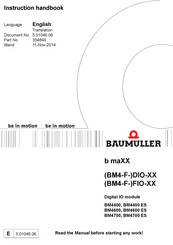 Baumuller FIO-11 Instruction Handbook Manual