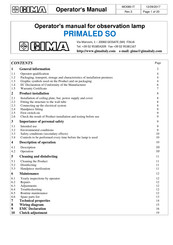 Gima PRIMALED SO Operator's Manual