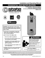 State Water Heaters 300 Series Installation And Operating Manual