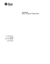 Sun Microsystems Netra 150 Server Product Note