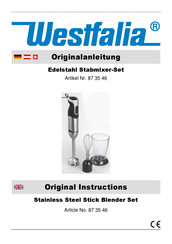 Westfalia 87 35 46 Original Instructions Manual