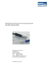 HNP Mikrosysteme mzr-2921X1 Operating Manual