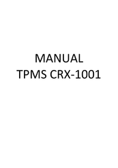 Carax TPMS CRX-1001 Manual
