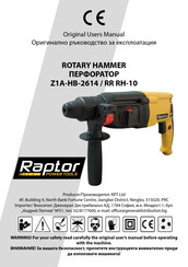 Raptor Z1A-HB-2614 / RR RH-10 Original User Manual