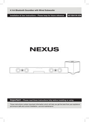 Nexus NE1SB41W-X5N Installation & User's Instructions