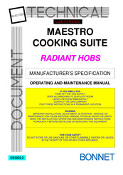 Bonnet MAESTRO COOKING SUITE Operating And Maintenance Manual
