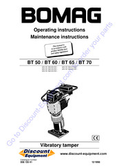 Bomag BT 70 Operating Instructions, Maintenance Instructions