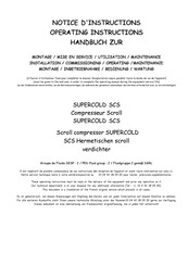 Profroid SUPERCOLD SCS SCROLL Series Operating Instructions Manual