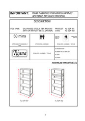 Riana KL-SDR-002 Assembly Instructions Manual