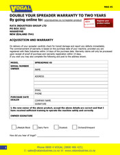 Rata Vogal Spreadmax 45 Operation Maintenance & Parts Manual