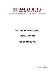 Acces I/O Products PCIe-DIO-24HC User Manual