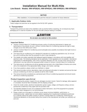 Johnson Controls Hitachi MW-NP902A3 Installation Manual
