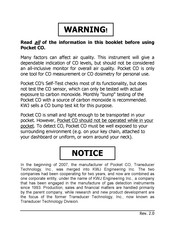 KWJ Pocket CO 300 Instruction Booklet