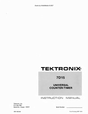 Tektronix 7D15 Instruction Manual