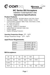 Coinco Money Controls MC Series Installation Manual