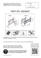 Atlantic 63636007 Instruction Booklet