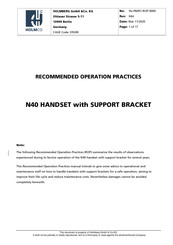 HOLMCO N40B Recommended Operation Practices