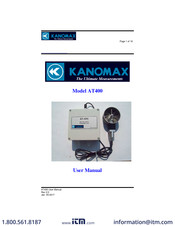 Itm Kanomax AT400 User Manual