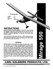 Carl Goldberg Products Mirage 550 Instructions Manual