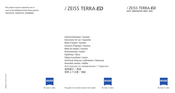 Zeiss TERRA ED 8 x 32 Instructions For Use / Guarantee