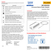 Fluke BC430/830 Instruction Sheet