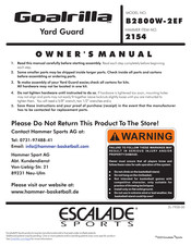 ESCALADE Goalrilla B2800W-2EF Owner's Manual