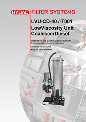 Hydac LVU-CD-40-T001 Installation And Maintenance Instructions Manual