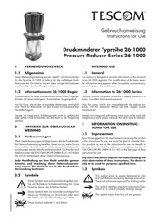 Emerson Tescom 26-1000 Series Instructions For Use Manual