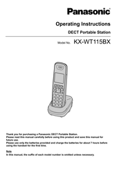 Panasonic KX-WT115BX Operating Instructions Manual