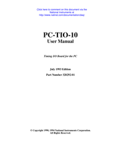 National Instruments PC-TIO-10 User Manual