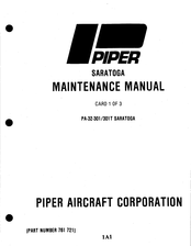 Piper Turbo Saratoga PA-32-301T Maintenance Manual