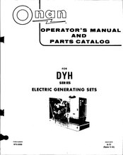 Onan DYH Series Operator's Manual And Parts Catalog