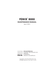 Frye FONIX 8000 Maintenance Manual