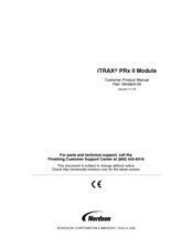 Nordson iTRAX PRx II Customer Product Manual