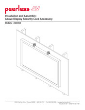 peerless-AV ACC952 Installation And Assembly Manual