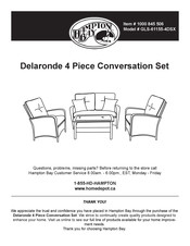 Hampton Bay Delaronde 4 Piece Conversation Set GLS-61155-4DSX Assembly Instructions Manual