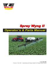 Wylie Spray Wyng II Operator's & Parts Manual