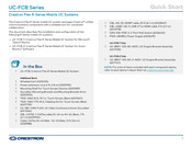 Crestron UC-FCB Series Quick Start Manual