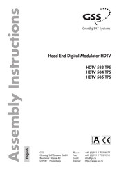 Grundig GSS HDTV 585 TPS Assembly Instructions Manual