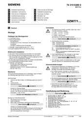 Siemens OZW771.04 Installation Instructions Manual