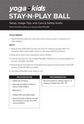 Gaiam STAY-N-PLAY Setup, Usage Tips, And Care & Safety Manual