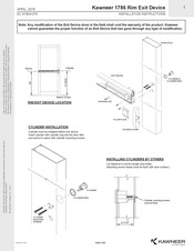 KAWNEER 1786 Installation Instructions Manual