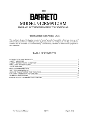 Barreto 912HM Operator's Manual