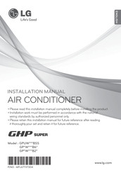 LG GPUW200B6C Installation Manual