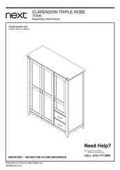 Next CLARENDON TRIPLE ROBE 783580 Assembly Instructions Manual