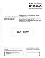 Maax 10017507 Installation Instructions Manual